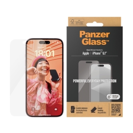 PanzerGlass Apple iPhone 15 (6.1") Screen Protector Classic Fit - Clear (2805), Scratch & Shock Resistant, AntiBacterial, 2YR 2805