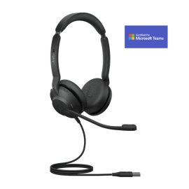 Jabra EVOLVE2 30 MS USB-A Wires Stereo Business Headset, Microsoft Teams Certified, Noise Cancellation, 2ys Warranty 23089-999-979