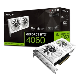 PNY GeForce RTX 4060 8GB OC XLR8 VERTO DF White Edition /Clock Speed 1830MHz /Boost Speed 2475MHz/ Memory Size 8GB GDDR6 VCG40608DFWXPB1-O