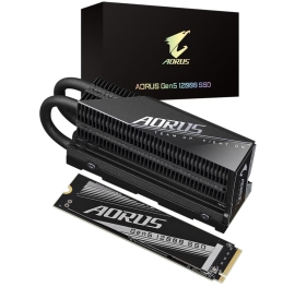 Gigabyte AORUS Gen5 12000 SSD 1TB, PCIe 5.0x4, NVMe 2.0 Interface, Sequential Read Speed : up to 11,700 MB/s, Sequential Write speed up to 9,500 MB/s AG512K1TB