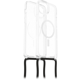 OtterBox React Necklace MagSafe Apple iPhone 15 Plus (6.7") Case Stardust (Clear Glitter) - (77-93583), DROP+ Military Standard, Detachable Nylon Rope 77-93583