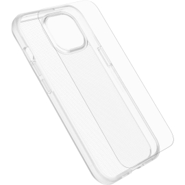 OtterBox React Case with Screen Protector Apple iPhone 15 (6.1") Clear - (78-81238), DROP+ Military Standard Case ,2X Anti-Scratch Screen Protector 78-81238