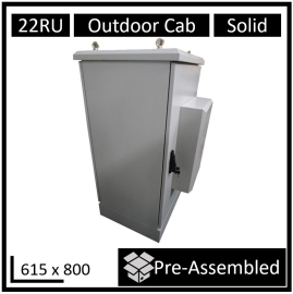 LDR 22U Floor Outdoor Cabinet (615mm x 800mm) Assembled, IP55, 600w AC Air Conditioner, 6 Port PDU WB-OD-A6822