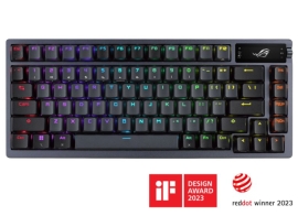 ASUS ROG AZOTH/NXSM/PBT Gaming Keyboard, OLED Display, Storm Switch, 75 Keys, Tri-mode Connection, Black ROG AZOTH/NXSM/PBT (Storm Switch)