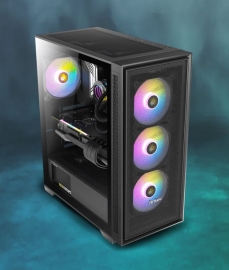 Antec AX81 E-ATX, 1x 360mm Radiator Front, 4x ARGB 12CM Fans 3x Front & 1x Rear included. RGB controller for six fans. Mesh Tempered Glass Case - SI AX81EL