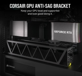 Corsair GPU Anti-Sag Bracket - Black + Compatible with LC100 Lighting Kit CC-8900683