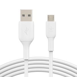 Belkin BoostCharge Micro-USB to USB-A Cable (1m/3.3ft) - White (CAB005bt1MWH), 7.5W, 480Mbps, 8,000+ bends tested, USB-IF Certified CAB005bt1MWH