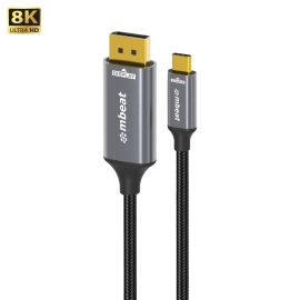mbeat Tough Link 8K 1.8m USB-C to DisplayPort Cable Up to 8K@60Hz (7680×4320) USB-C Version: 3.2 Gen 2 MB-XCB-8K18CDP