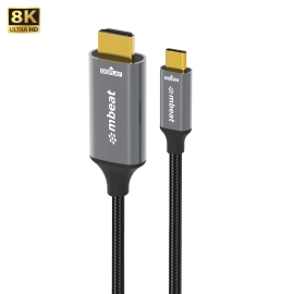 mbeat Tough Link 8K 1.8m USB-C to HDMI Cable Host Interface: USB-C Output Interface: HDMI MB-XCB-8K18CHD