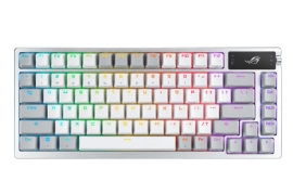 ASUS ROG AZOTH/PBT/WHT (Snow Switch) Gaming Keyboard, OLED Display, NX Snow Switch, 75 Keys, Tri-mode Connection, White ROG AZOTH/PBT/WHT (Snow Switch)