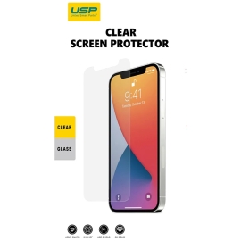 USP Tempered Glass Screen Protector for Apple iPhone 14 / iPhone 13 / iPhone 13 Pro Clear - 9H Surface Hardness, Perfectly Fit Curves, Anti-Scratch SPU2D136