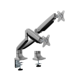 Brateck LDT82-C024 DUAL SCREEN HEAVY-DUTY GAS SPRING MONITOR ARM For most 17"~35" Monitors, Matte Silver(New) LDT82-C024-SILV