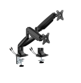 BrateckLDT82-C024UCE SINGLE SCREEN HEAVY-DUTY MECHANICAL SPRING MONITOR ARM WITH USB PORTS For most 17"~45" Monitors, Matte Black(New) LDT82-C024UCE-BK