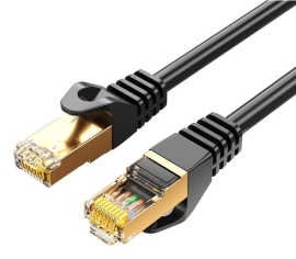 8Ware CAT7 Cable 0.5m (50cm) - Black Color RJ45 Ethernet Network LAN UTP Patch Cord Snagless CAT7-F-0.5BLK