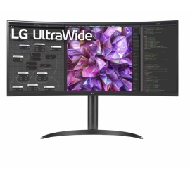 LG 34" 34WQ75C Ultra-Wide QHD Curved 3440x1440 1000R 5ms HDR10 sRGB IPS DP HDMI USB-C LAN VESA Tilt Height Range Monitor 34WQ75C-B