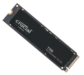 Crucial T705 1TB Gen5 NVMe SSD - 13600/10200 MB/s R/W 600TBW 1400K IOPs 1.5M hrs MTTF DirectStorage for Intel 14th Gen & AMD Ryzen 7000 CT1000T705SSD3