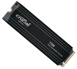 Crucial T705 1TB Gen5 NVMe SSD Heatsink - 13600/10200 MB/s R/W 600TBW 1400K IOPs 1.5M hrs MTTF DirectStorage for Intel 14th Gen & AMD Ryzen 7000 CT1000T705SSD5