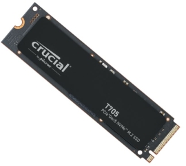 Crucial T705 2TB Gen5 NVMe SSD - 14500/12700 MB/s R/W 1200TBW 1550K IOPs 1.5M hrs MTTF DirectStorage for Intel 14th Gen & AMD Ryzen 7000 CT2000T705SSD3