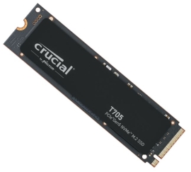 Crucial T705 4TB Gen5 NVMe SSD - 14100/12600 MB/s R/W 2400TBW 1500K IOPs 1.5M hrs MTTF DirectStorage for Intel 14th Gen & AMD Ryzen 7000 CT4000T705SSD3