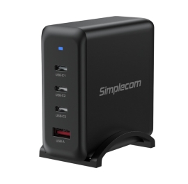 Simplecom CU400 4-Port PD 100W GaN Fast Charger 3xUSB-C + USB-A for Phone Tablet Laptop CU400