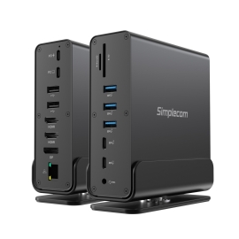 Simplecom CHT815 15-in-1 USB-C 4K Triple Display MST Docking Station with Dual HDMI DP