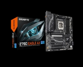 Gigabyte Z790 EAGLE AX Intel LGA 1700 ATX Motherboard, 4x DDR5 ~192GB, 3x PCI-E x16, 3x M.2, 4x SATA, 5x USB 3.2, 1x USB-C, 2x USB 2.0 Z790 EAGLE AX