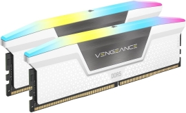 Corsair Vengeance RGB 32GB (2x16GB) DDR5 UDIMM 6400MHz C36 1.35V Desktop Gaming Memory White CMH32GX5M2B6400C36W