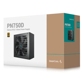 DeepCool PN750D 750W 80+ Gold Certified Non-Modular ATX Power Supply (Direct Cable) 120mm Fan, Japanese Capacitors, DC to DC, ATX12V V3.1, 100,000 MT R-PN750D-FC0B-AU