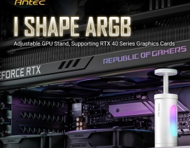 Antec I Shape ARGB White GPU Bracket, L100, Solid Construction for large GPU - 3-Pin Daisy Cable - Stable Ruibber Pad top. Magnetic Non-Slip Base.