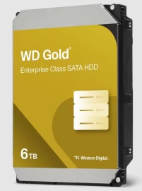Western Digital 6TB 3.5" WD Gold Enterprise Class SATA 6 Gb/s HDD 7200 RPM CMR Cache Size 256MB 5-Year Limited Warranty WD6004FRYZ