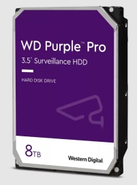 Western Digital WD Purple Pro 8TB 3.5" Surveillance HDD 7200RPM 256MB SATA3 245MB/s 550TBW 24x7 64 Cameras AV NVR DVR 2.5mil MTBF WD8002PURP