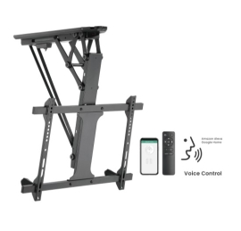 Brateck PLB-M0546AI SMART FLIP DOWN TV CEILING MOUNT POWERED BY TUYA Support most 32" ~ 70" TVs (Black) PLB-M0546AI