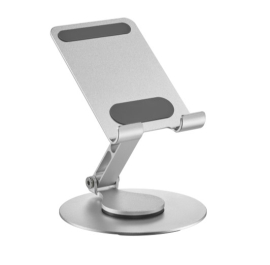 Brateck PHS06-6 FOLDING ALUMINUM PHONE & TABLET STAND WITH 360° ROTATION Fits smartphone and tablet ≤10“ - Silver PHS06-6