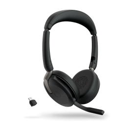 Jabra Evolve2 65 Flex UC Stereo Bluetooth Headset, Link380c USB-C Dongle Included, Foldable Design, 2Yr Warranty 26699-989-899