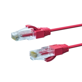 2.5m CAT6A THIN U/UTP LSZH 28 AWG RJ45 Network Cable | Red - 004.650.1017