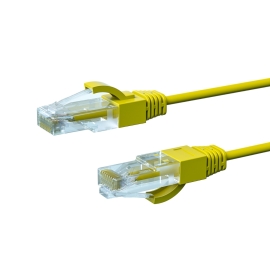 0.25m CAT6A THIN U/UTP LSZH 28 AWG RJ45 Network Cable | Yellow