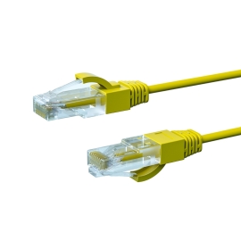 0.75m CAT6A THIN U/UTP LSZH 28 AWG RJ45 Network Cable | Yellow - 004.650.6016