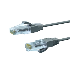 2.5m CAT6A THIN U/UTP LSZH 28 AWG RJ45 Network Cable | Grey - 004.650.7017