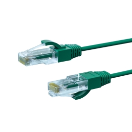 1m CAT6A THIN U/UTP LSZH 28 AWG RJ45 Network Cable | Green