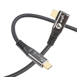 0.5m USB 4 Gen3 CM-CM One Side Straight Cable & One Side 90 Degrees | 100W 8K 60HZ 40G - 005.004.0521