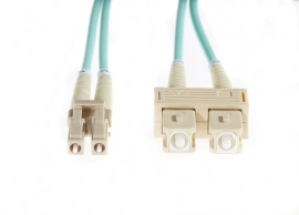 30m LC-SC OM4 Multimode Fibre Optic Cable | Aqua