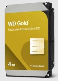 Western Digital Gold 4TB 3.5' Enterprise Class SATA 6 Gb/s HDD 7200 RPM Cache Size 256MB 5-Year Limited Warranty