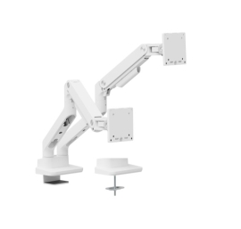 Brateck LDT81-C024-W NOTEWORTHY HEAVY-DUTY GAS SPRING DUAL MONITOR ARM Fit Most 17"-35" Monitor Fine Texture White(new) LDT81-C024-W