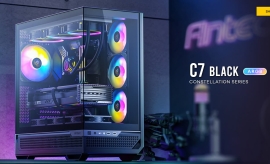Antec C7-ARGB E-ATX Seamless Panoramic 270 View, USB-C, 4x ARGB PWM Fans. Side Radiator Support. RTX 4090, Back Connect MBs, Flip Door, Black Case C7-ARGB