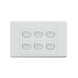 4C | Ultima 6 Gang Switch 250V 16AX - Horizontal 040.000.0072