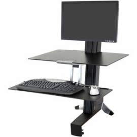 WorkFit-S Sit-Stand Workstation For Single LCD Monitor, Ld, With Worksurface And Large Keyboard Tray (Black) 33-350-200