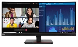 LENOVO ThinkVision P34W-20 34" 60Hz QHD IPS Monitor 4K 3440 x 1440 21:09 4ms Height Adjustable Tilt Swivel HDMI DP Ethernet USB Speakers VESA 3yr wty 63F2RAR3AU