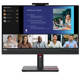 LENOVO ThinkVision T24V-30 23.8"/24" 75Hz FHD IPS Monitor 1920x1080 16:9 4ms Height Adjustable Tilt Pivot Swivel HDMI DP VGA Speakers VESA 3yr wty 63D8MAR3AU