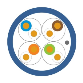 LEVITON | Cat 6A 23 AWG U/FTP LSHF/LSZH EuroClass Eca Cable | 500m Blue - LE-AC6U/FTP-HF1-Eca-500BU