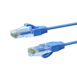 4cabling 1m CAT6A THIN U/UTP LSZH 28 AWG RJ45 Network Cable | 10 Pack Blue - 004.650.0003.10PACK